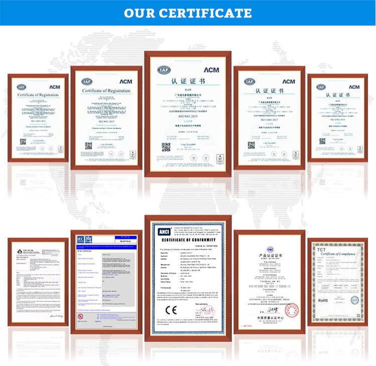 certifications of battery certifications of battery